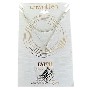 Unwritten Faith Cross Necklace fine silver plated cubic zirconia necklace